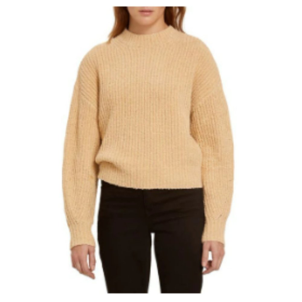 Frank & Oak - Size L - Beige /Butter Yellow Ribbed Organic Cotton Sweater - EUC